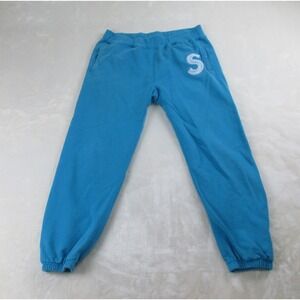 Supreme Pants Mens Large‎ Blue Sweat Pants Logo Joggers Lounge Gym*